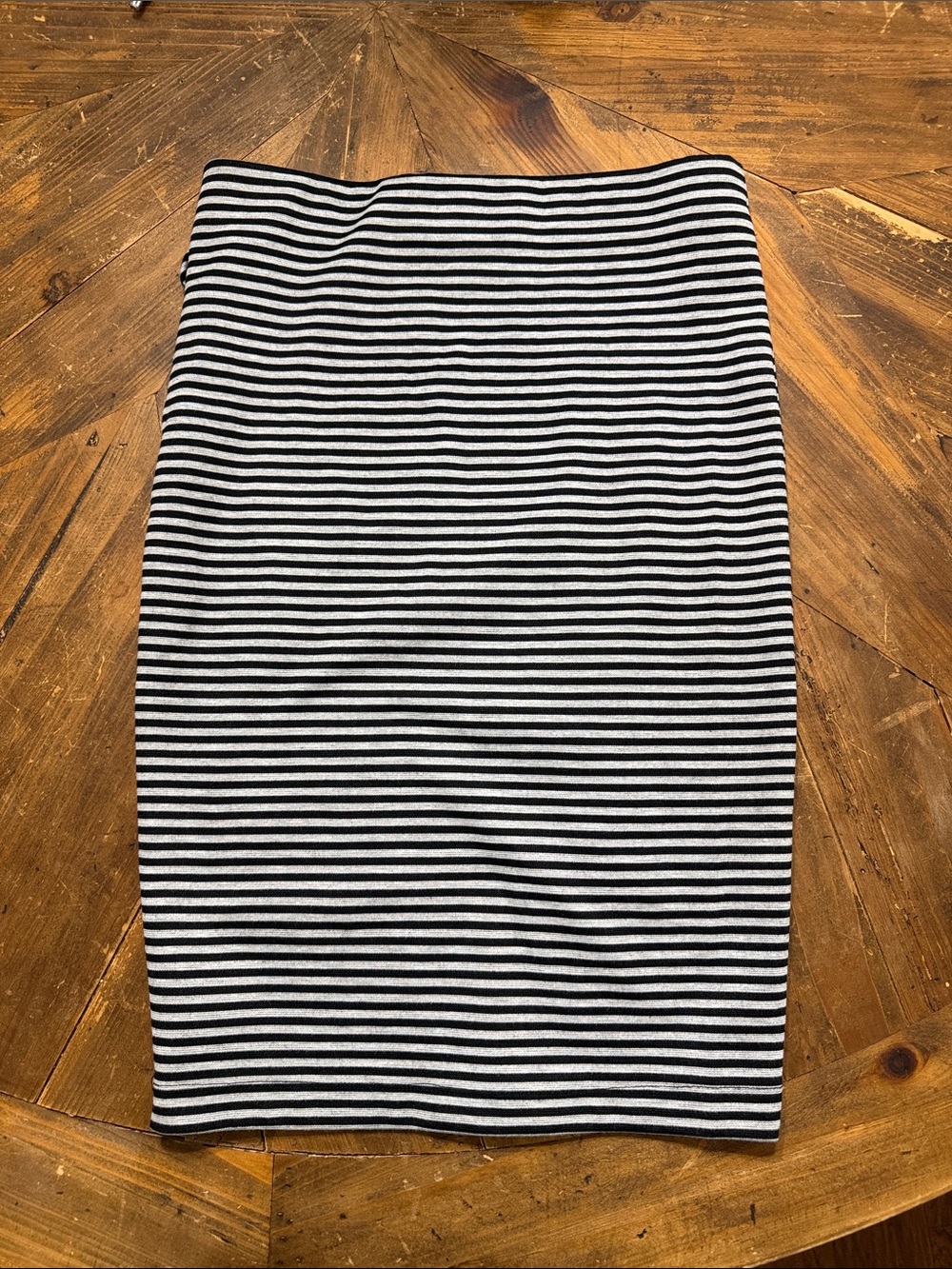 Striped Black and White Pencil Skirt - Women